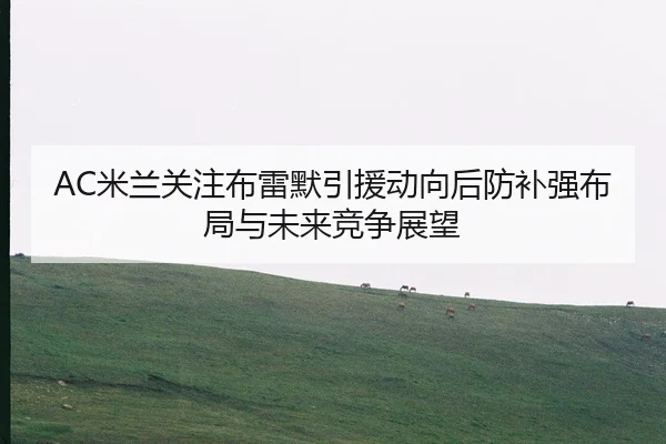AC米兰关注布雷默引援动向后防补强布局与未来竞争展望